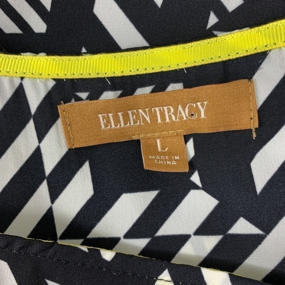 🎉Ellen Tracy Black/White Geometric Long Sleeve - Picture 4 of 6